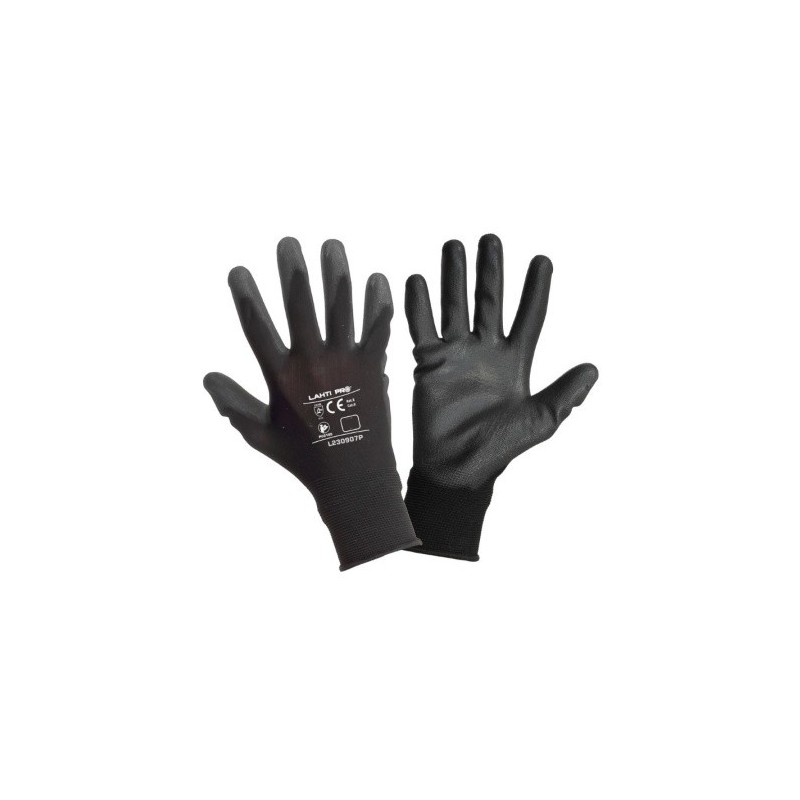 Rękawice PU czarne "9" paczka 12 szt. XL230909B