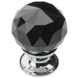 Gałka meblowa KRYSZTAŁ kula mała czarna fi25mm  189GAL1