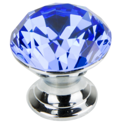 Gałka meblowa AVA kryształ niebieska fi35mm 189GAL10