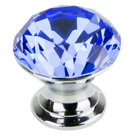 Gałka meblowa AVA kryształ niebieska fi35mm 189GAL10