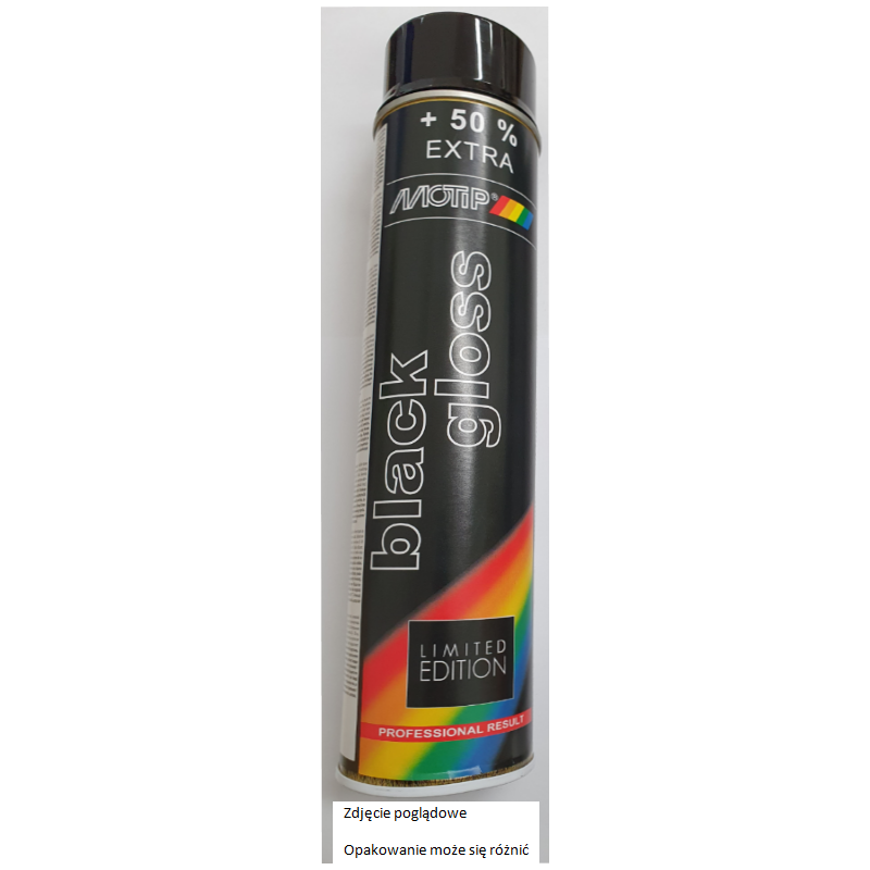 Lakier akrylowy MOTIP czarny połysk 600ml MOT604005