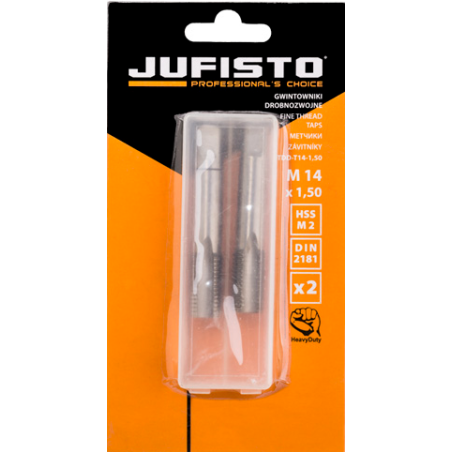 Gwintownik drobnozwojny JUFISTO  Materiał: HSS-M2 Rozmiar: M14 Skok gwintu: 1,50