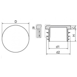 Zaślepka okrągła calowa 1 1/4" brązowa TULZAS1.1/4BR