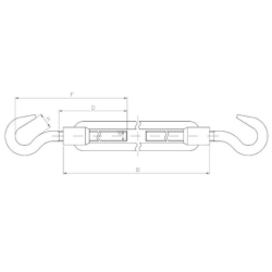 Śruba rzymska HAK + HAK 8mm BASSRU74.8HH