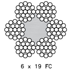 Lina stalowa 10,0mm splot 6x19 FC LINSTAL106x19