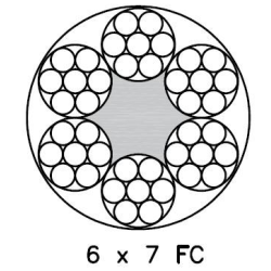 Lina stalowa ocynkowana 3,0mm splot 6x7 FC LINSTAL3 6x7