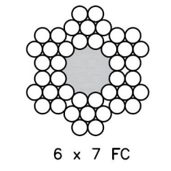 Lina stalowa ocynkowana 5,0mm splot 6x7 FC LINSTAL5.6x7