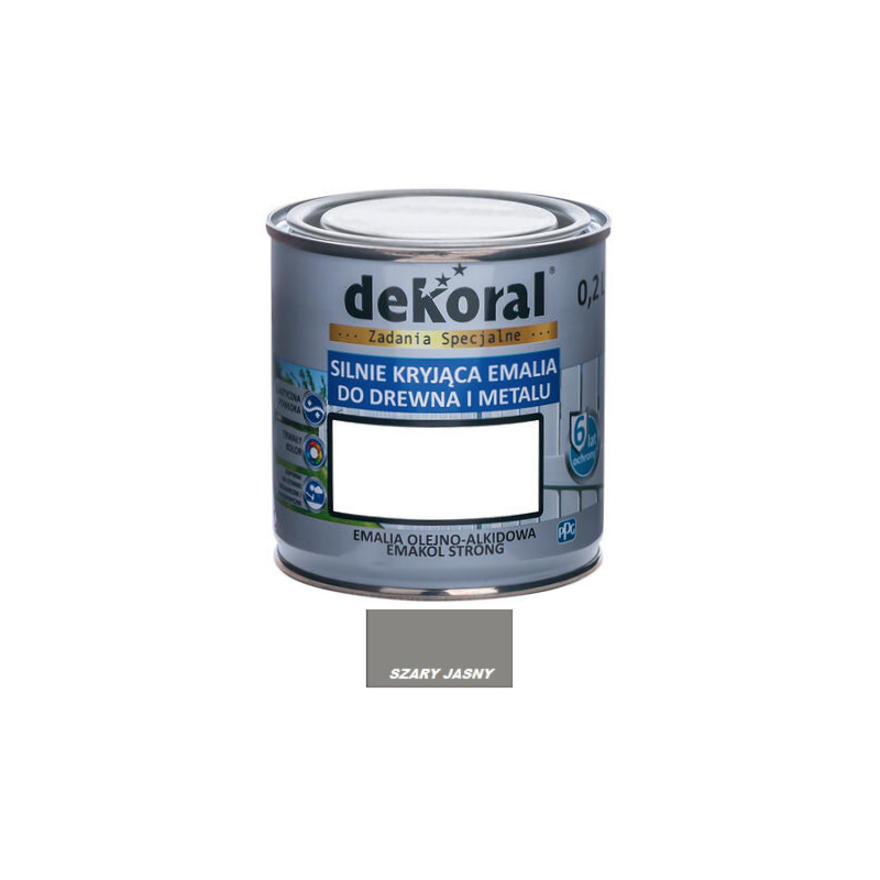 Farba olejna EMAKOL STRONG 0,2L szara jasna BAWEMA10.21