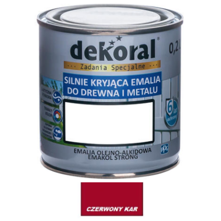 Farba olejna EMAKOL STRONG 0,2L czerwona karminowa BAWEMA10.23