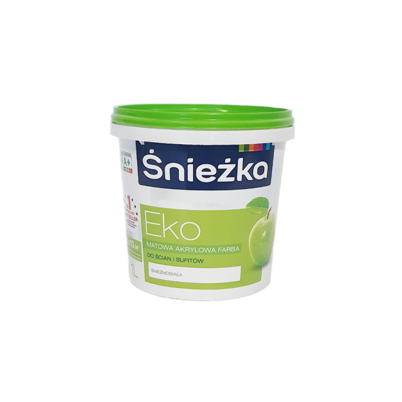 Emulsja akrylowa do ścian i sufitów ŚNIEŻKA EKO 1L biała BAWEMU10.8
