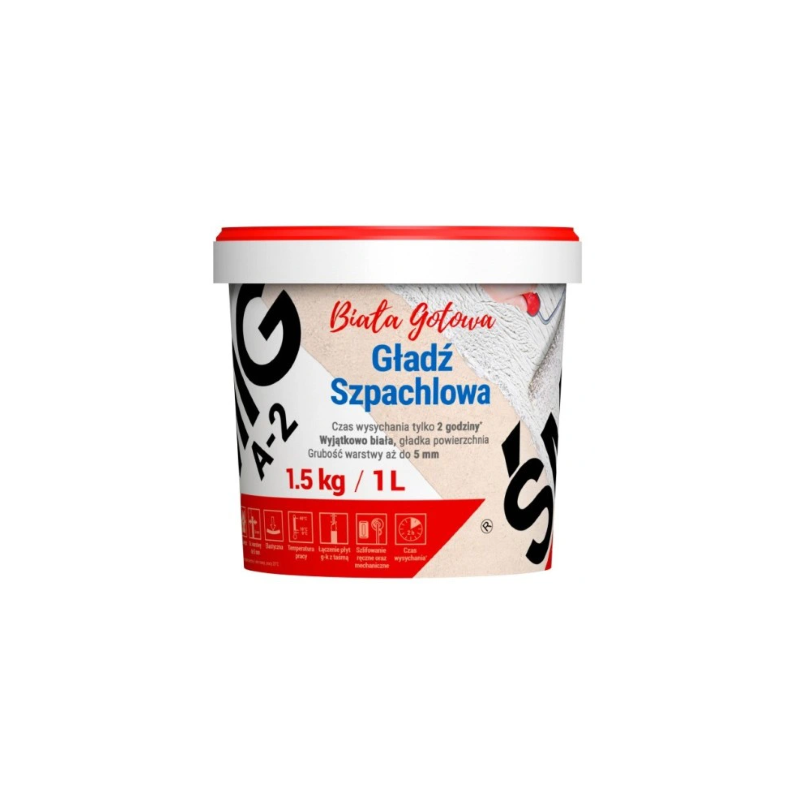 Gotowa gładź szpachlowa Megaron Śmig A-2 1,5 kg biała BAWMEG10.9