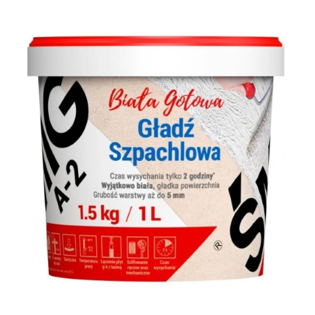 Gotowa gładź szpachlowa Megaron Śmig A-2 1,5 kg biała BAWMEG10.9