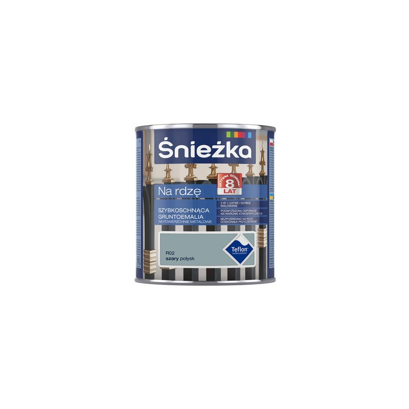 Śnieżka na rdzę 0,65L szara połysk BAWPOL10.10