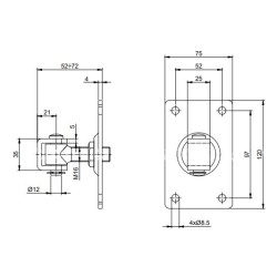 Zawias regulowany do słupka murowanego M16 ZAW230.06