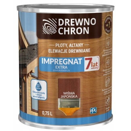 Impregnat extra powłokotwórczy DREWNO CHRON wiśnia japońska 0,75L. BAWDRE10.21
