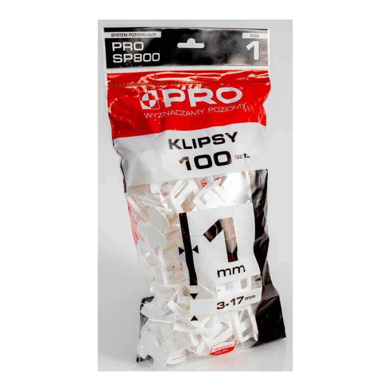 System poziomujący SP800 klipsy 1mm worek 100 szt. PROSYS01.15