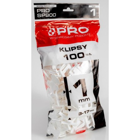 System poziomujący SP800 klipsy 1mm worek 100 szt. PROSYS01.15