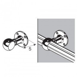 Rohrhalter gewölbt für Rohr - Ø 25mm Chrom Design SZAC9940CHR