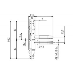 Skrzydło dolne zawiasu ZAW188.50