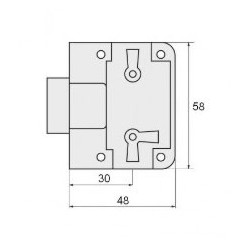 Zamek meblowy nakładany "30" KAP3445