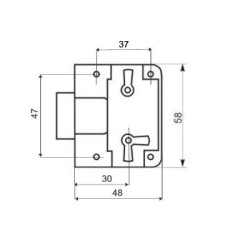 Zamek meblowy 30 bez klucza KAP2050