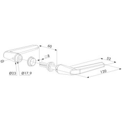 Klamka aluminiowa 3006M WADKLA01.4