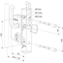Zamek do bram przesuwnych LSKZ40U2 WADZAM01.11