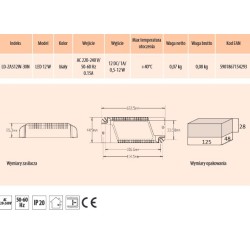 Zasilacz LED 12W 12V  IP20 YLDZAS12W30N 