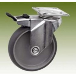 Kółko skrętne fi 75 z płytką z hamulcem RR3014-75