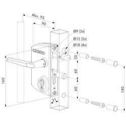 Zamek przemysłowy LAKQ30U2 ZILV WADZAM01.37