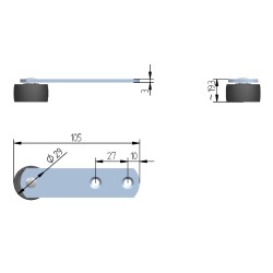 Rolka pionowa Φ29 z oponką ROL205.23