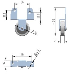 Rolka Φ36 z oponką ROL205.22