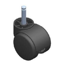 Kółko Fi 50 b/hamulca z tworzywa, z bolcem  FI 10 ze sprężyną  KOL79.5