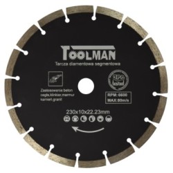 Tarcza diamentowa segmentowa 230mm TOOLMAN  EN-TARSETO230