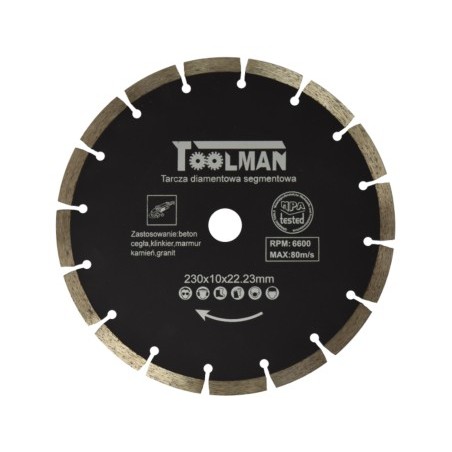 Tarcza diamentowa segmentowa 230mm TOOLMAN  EN-TARSETO230