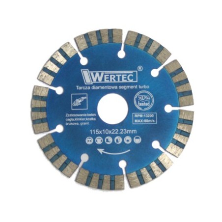 Tarcza diamentowa segmentowa turbo 125mm WERTEC  EN-TARSEGT125
