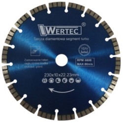 Tarcza diamentowa segmentowa turbo 230mm WERTEC  EN-TARSEGT230