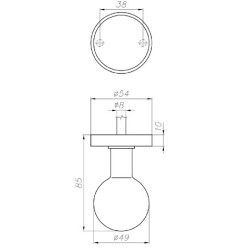 Gałka kula nierdzewna, stal nierdz.,rozeta okrągła SEMGAL01.6